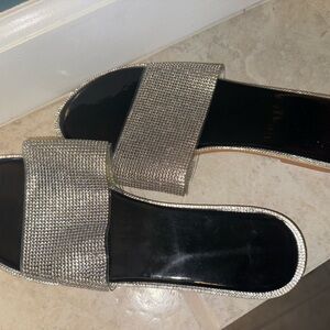 Elegant Silver Women's Slide Sandals